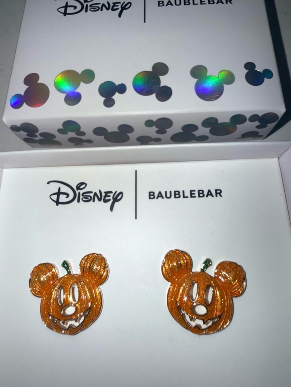 BaubleBar Orange Mickey Pumpkin Stud Earrings